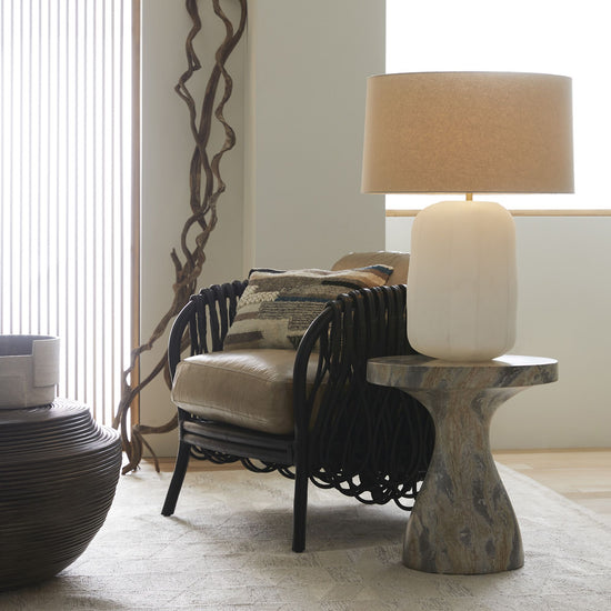 Frio White Glass Lamp