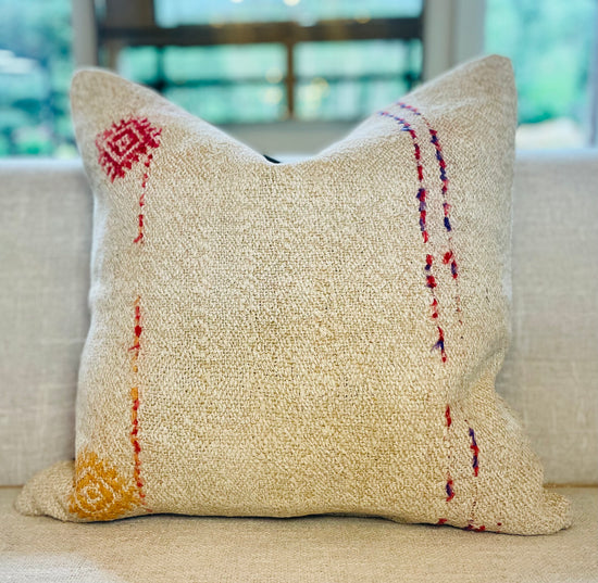 One of a Kind Hemp Pillow Cover 22" x 22"