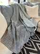 Hand Loomed Ombre Wool Blanket - Indigo & Undyed Wool Blend