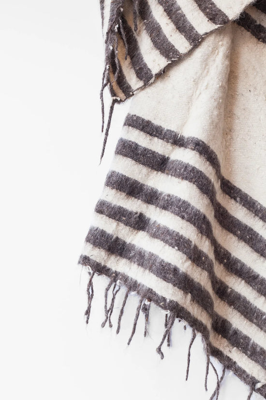 Modern Momo Blanket - Thin Stripe Grey