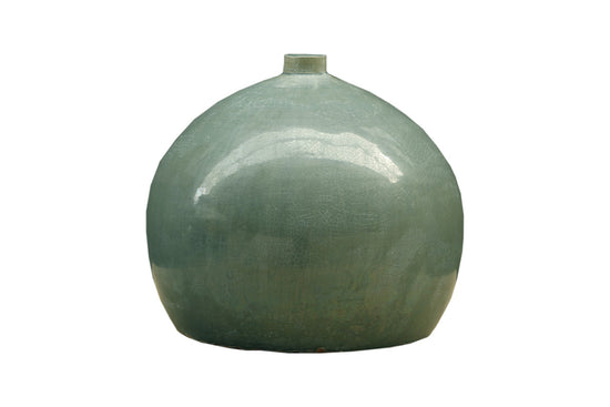 Handmade Green Vase, Water-Drop Shaped