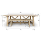 Old Pinewood Farmhouse Dining Table, 98"l x 39"w x 30"h