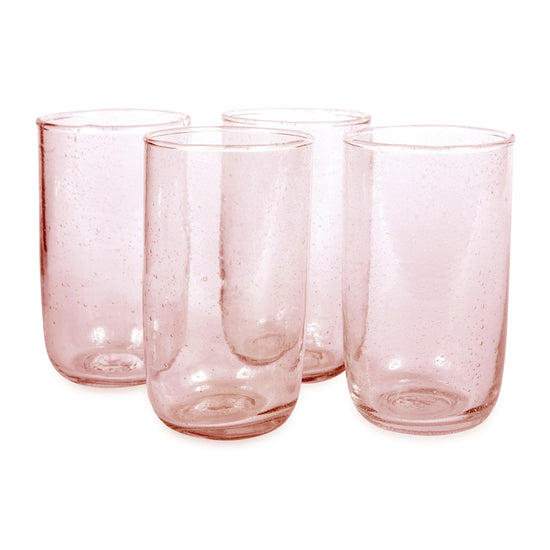 Pink Drinking Glasses, Set of 4 16oz
